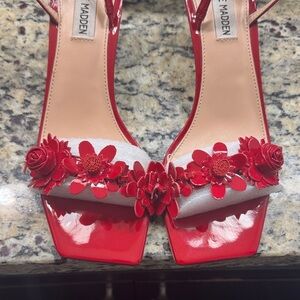Steve Madden Red Floral Heels